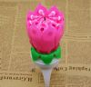 magic flower shape musical lotus candle for birthd